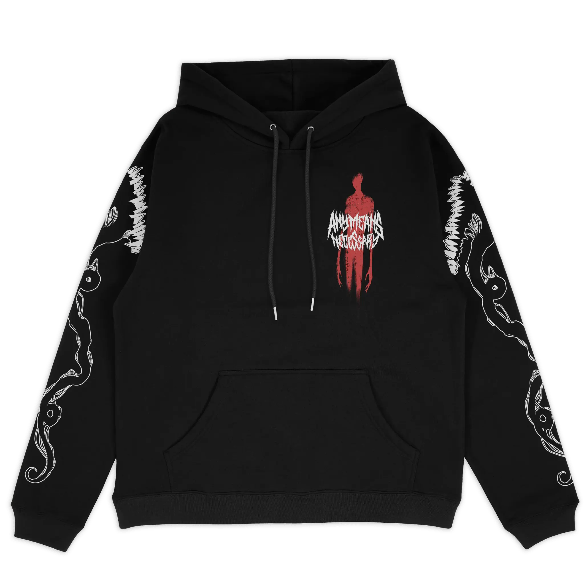 Abandon Pullover Hoodie Black Any Means Necessary Clothing