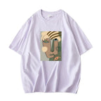 Abstract Pattern Tshirts Lady Cotton Green Summer Tees Lady Short Sleeve Streetwear Tops nowadaysfashion