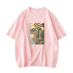 Abstract Pattern Tshirts Lady Cotton Green Summer Tees Lady Short Sleeve Streetwear Tops nowadaysfashion