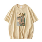 Abstract Pattern Tshirts Lady Cotton Green Summer Tees Lady Short Sleeve Streetwear Tops nowadaysfashion