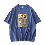 Abstract Pattern Tshirts Lady Cotton Green Summer Tees Lady Short Sleeve Streetwear Tops nowadaysfashion