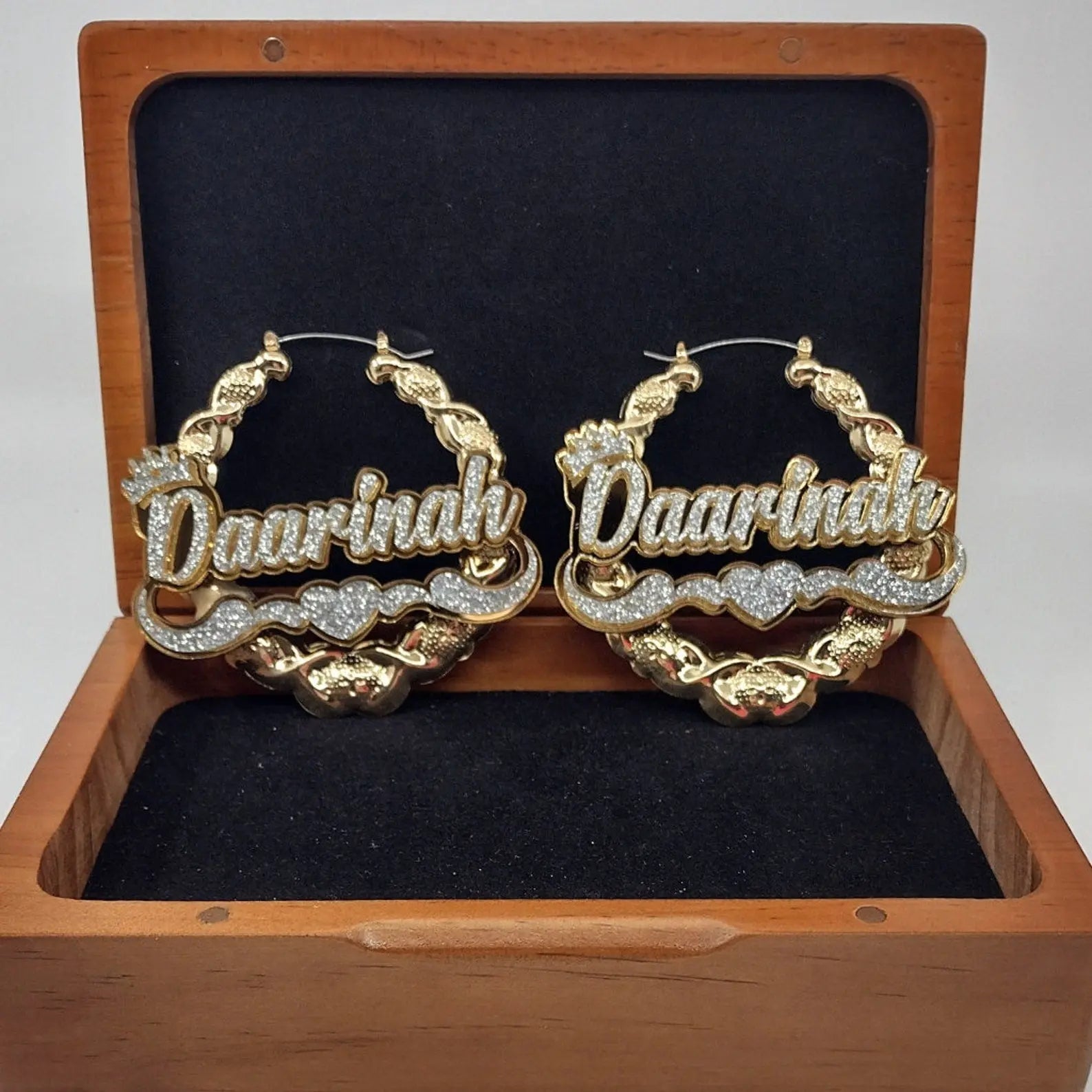 Acrylic Custom Name Necklace XO Hoop Earrings Set - Blade & Thread