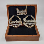 Acrylic Custom Name Necklace XO Hoop Earrings Set nowadaysfashion