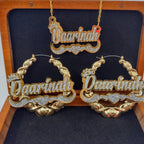 Acrylic Custom Name Necklace XO Hoop Earrings Set nowadaysfashion