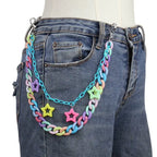 Acrylic pentagram macaron pants chain nowadaysfashion