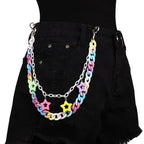 Acrylic pentagram macaron pants chain nowadaysfashion
