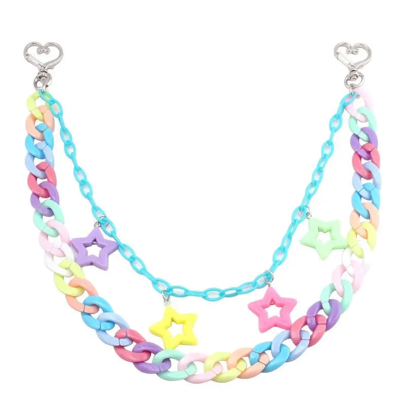 Acrylic pentagram macaron pants chain - Blade & Thread