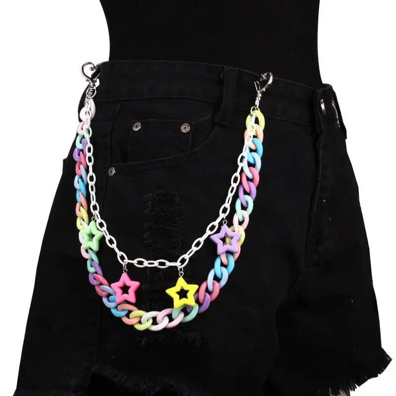 Acrylic pentagram macaron pants chain nowadaysfashion
