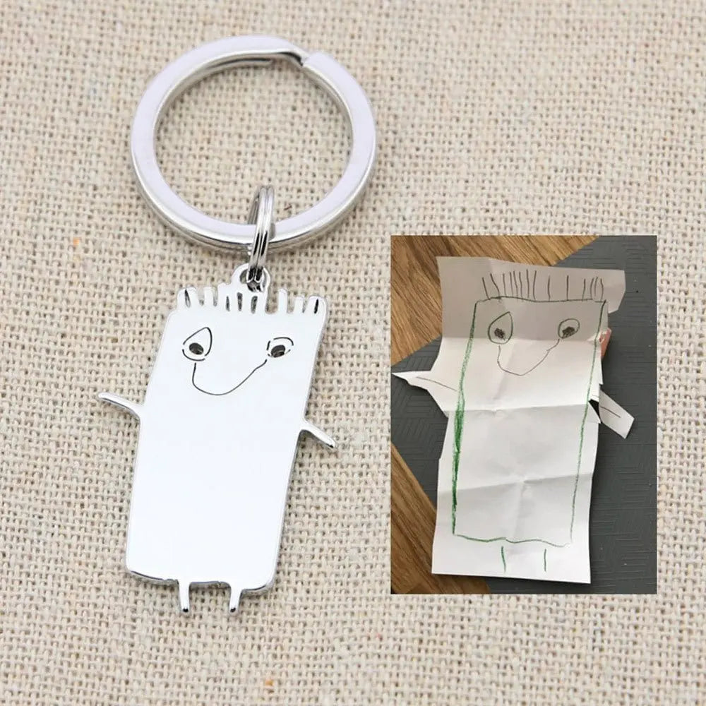 Actual Kids Drawing Necklace Art Gift Customized Personalized Necklace Children Artwork Necklace - Blade & Thread