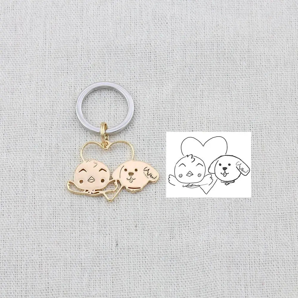 Actual Kids Drawing Necklace Art Gift Customized Personalized Necklace Children Artwork Necklace nowadaysfashion