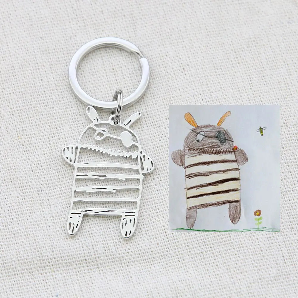 Actual Kids Drawing Necklace Art Gift Customized Personalized Necklace Children Artwork Necklace - Blade & Thread