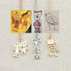 Actual Kids Drawing Necklace Art Gift Customized Personalized Necklace Children Artwork Necklace nowadaysfashion