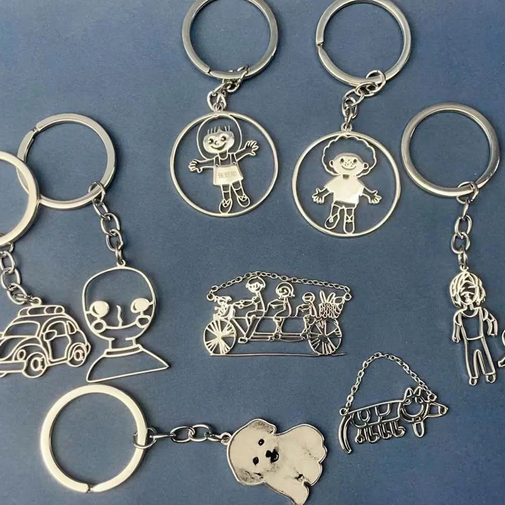 Actual Kids Drawing Necklace Art Gift Customized Personalized Necklace Children Artwork Necklace - Blade & Thread