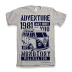 Adventure 1981 Men's Bamboo Viscose/Organic Cotton Short Sleeve Graphic T-Shirt Spun Bamboo