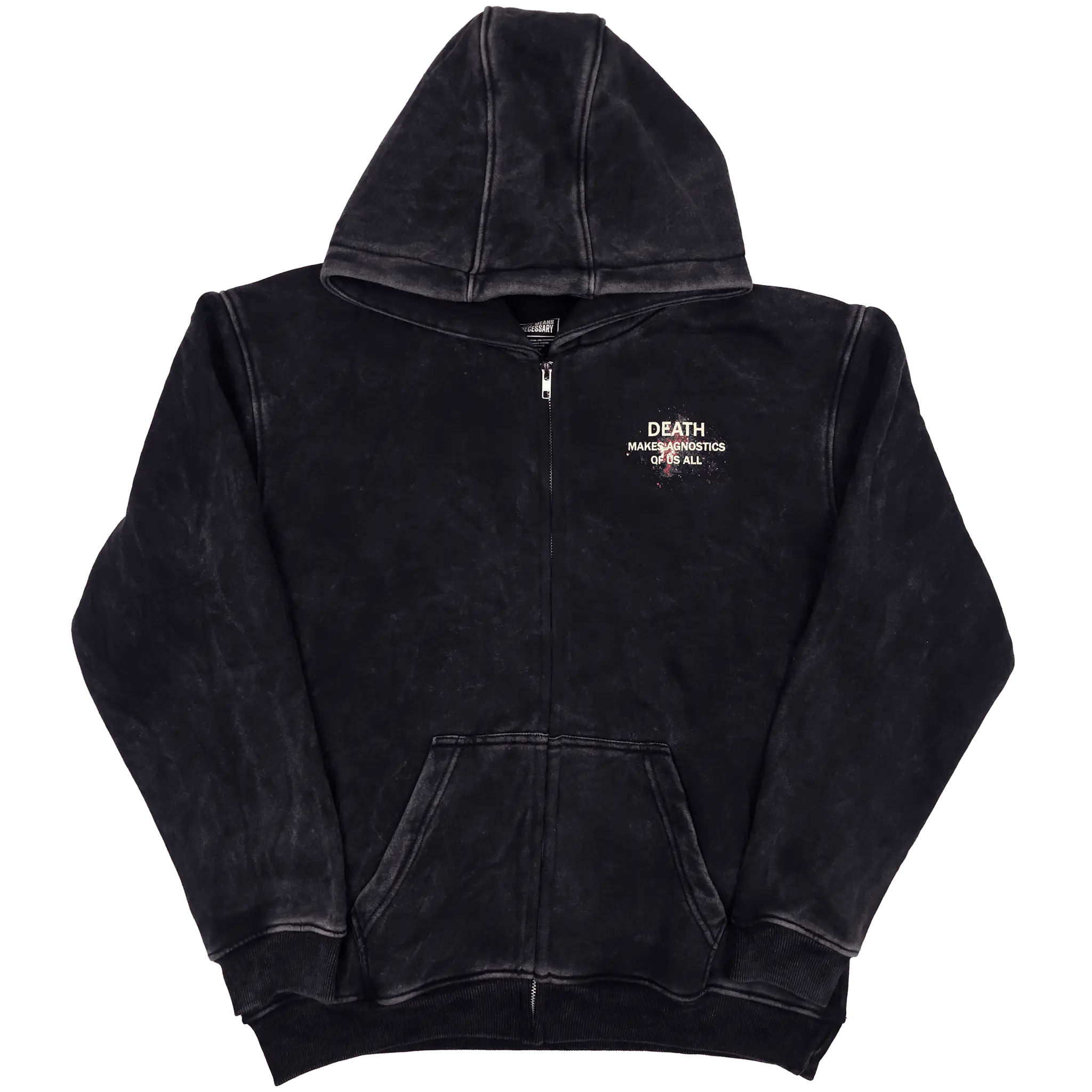 Agnostic Zip Up Hoodie Black Any Means Necessary Clothing