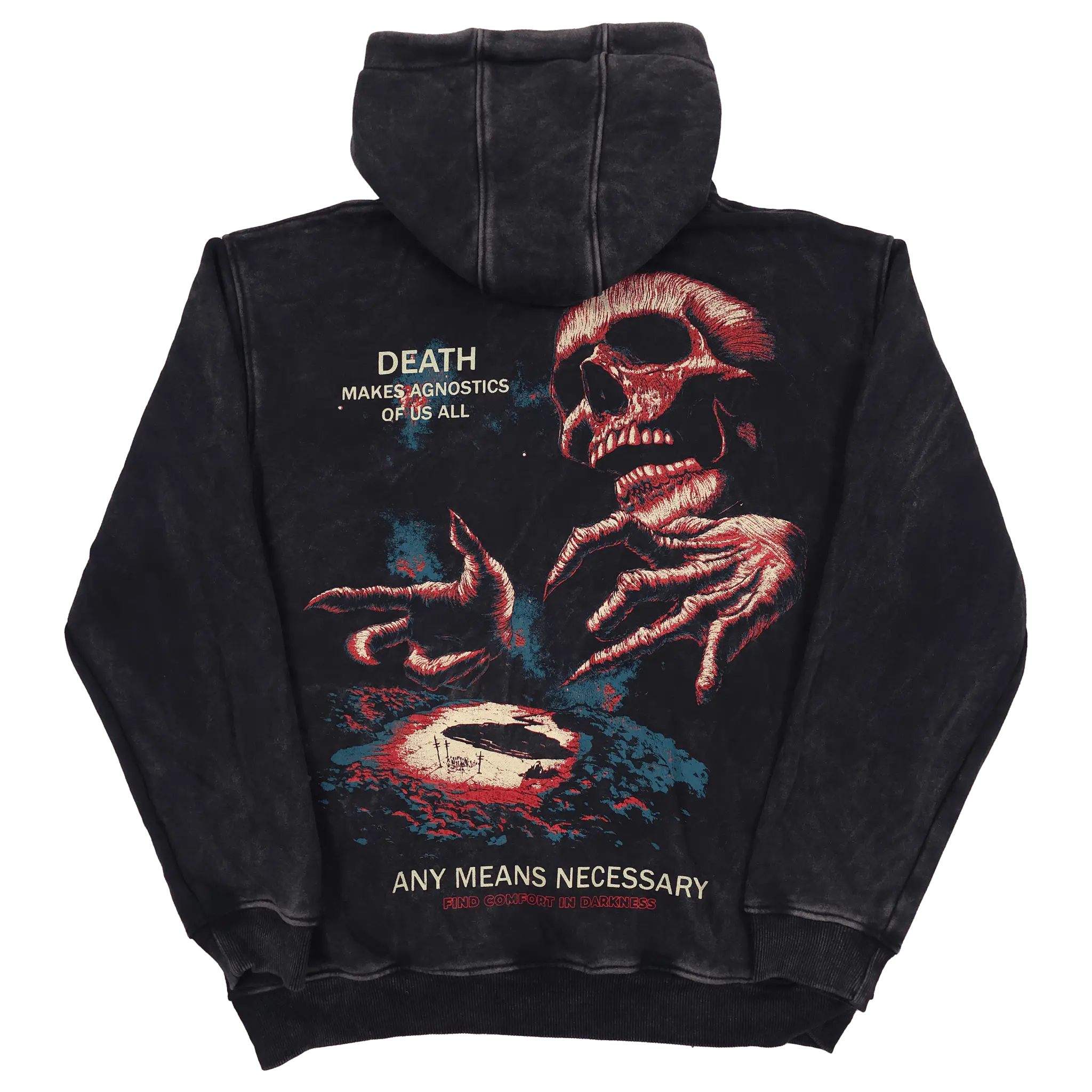 Agnostic Zip Up Hoodie Black Any Means Necessary Clothing