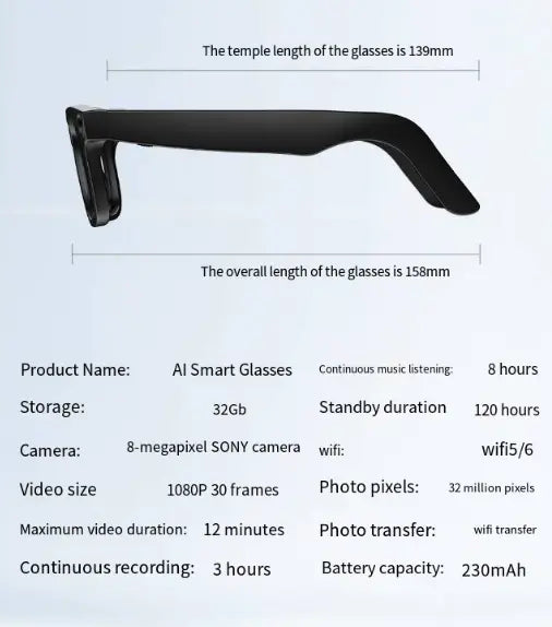 AI Camera Smart Glasses - Blade & Thread