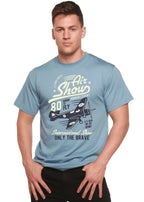 Air Show Men's Bamboo Viscose/Organic Cotton Short Sleeve Graphic T-Shirt Spun Bamboo
