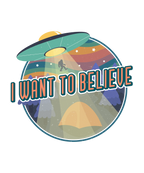 I Want to Believe Men's Bamboo Short Sleeve Printed T-Shirt Spun Bamboo