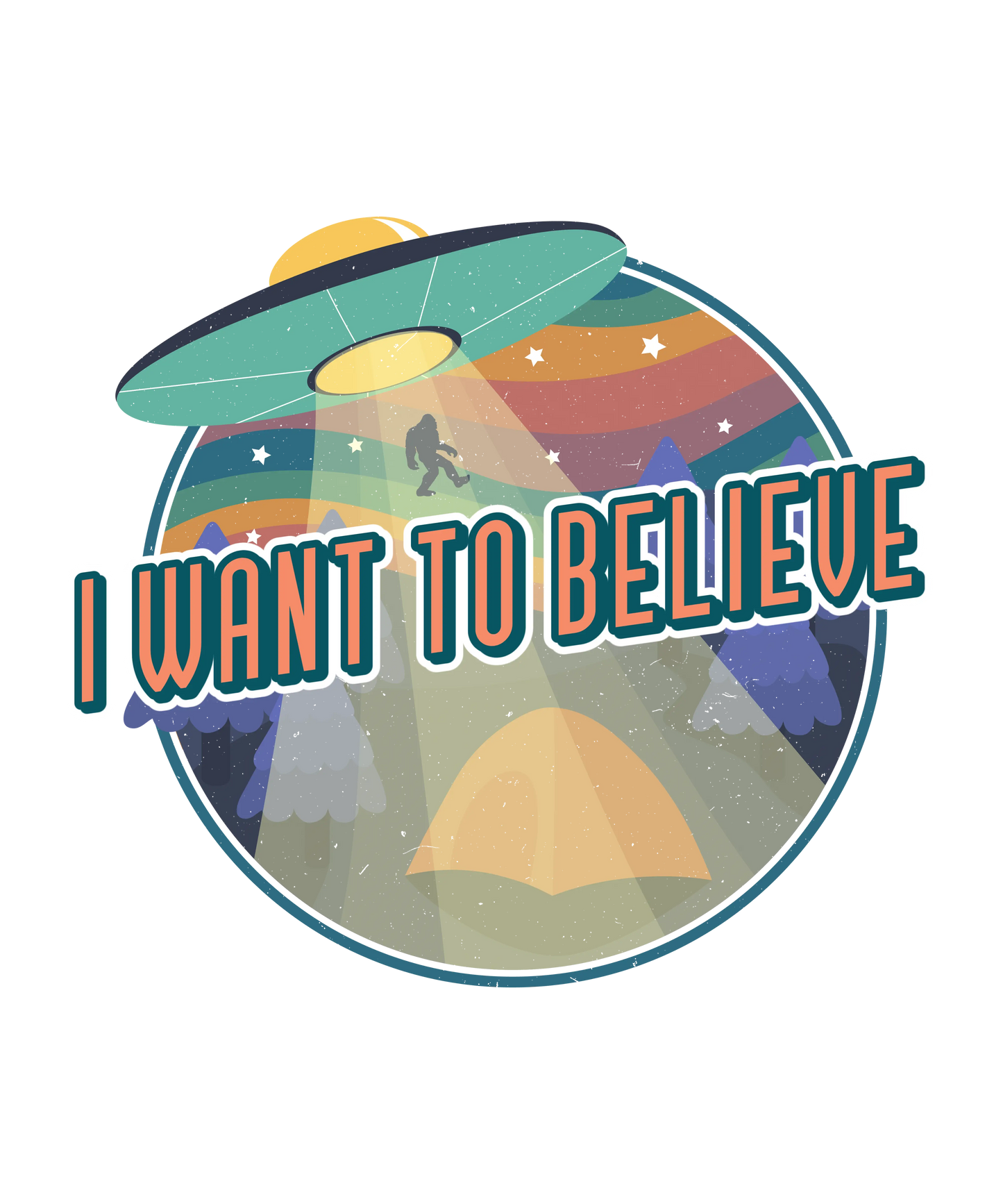 I Want to Believe Men's Bamboo Short Sleeve Printed T-Shirt Spun Bamboo