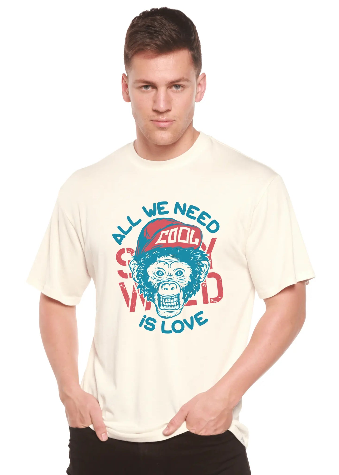 All We Need is Love Men's Bamboo Viscose/Organic Cotton Short Sleeve Graphic T-Shirt - Blade & Thread