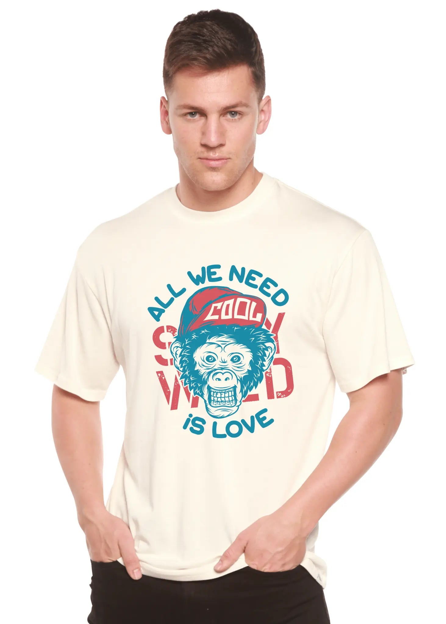All We Need is Love Men's Bamboo Viscose/Organic Cotton Short Sleeve Graphic T-Shirt - Blade & Thread