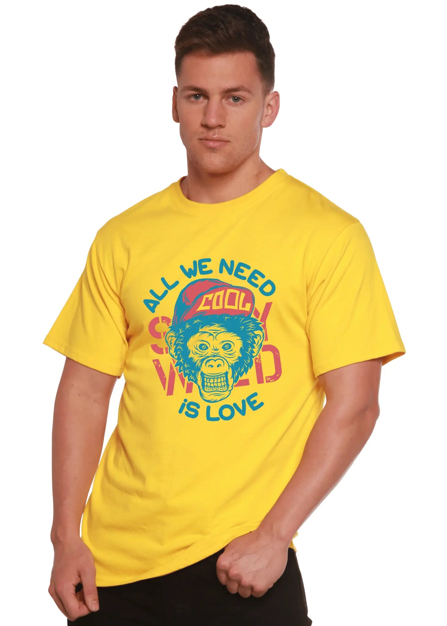 All We Need is Love Men's Bamboo Viscose/Organic Cotton Short Sleeve Graphic T-Shirt - Blade & Thread