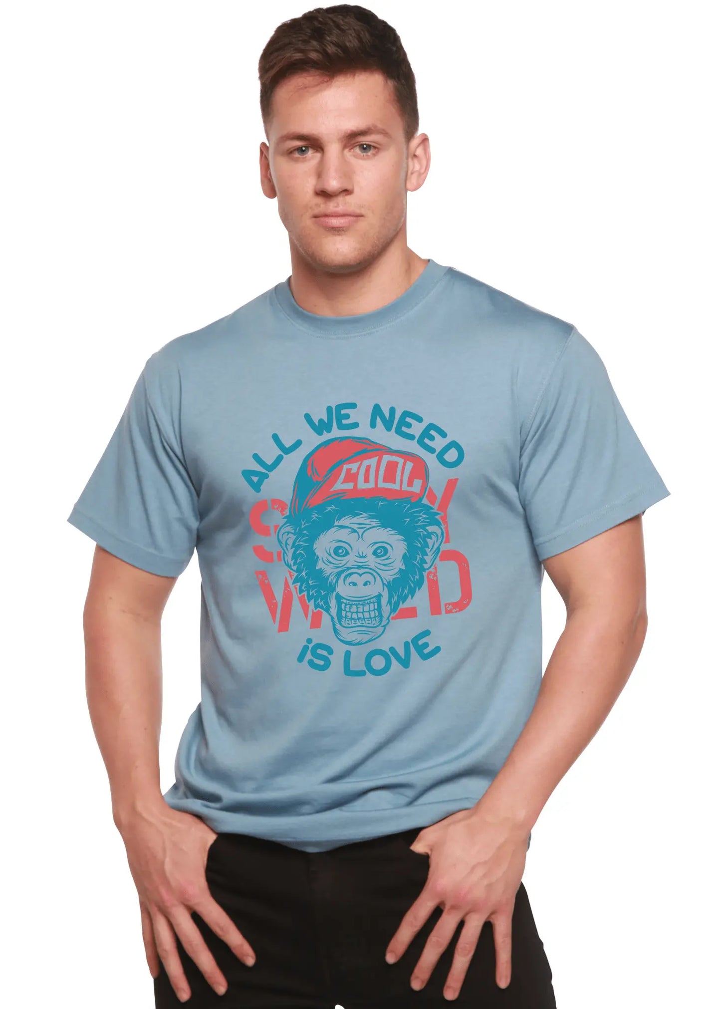 All We Need is Love Men's Bamboo Viscose/Organic Cotton Short Sleeve Graphic T-Shirt - Blade & Thread