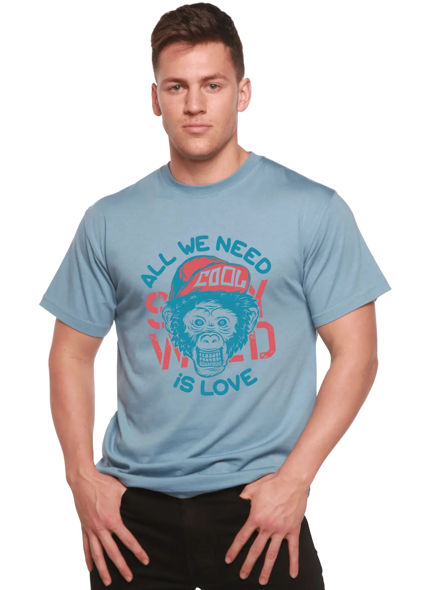 All We Need is Love Men's Bamboo Viscose/Organic Cotton Short Sleeve Graphic T-Shirt - Blade & Thread