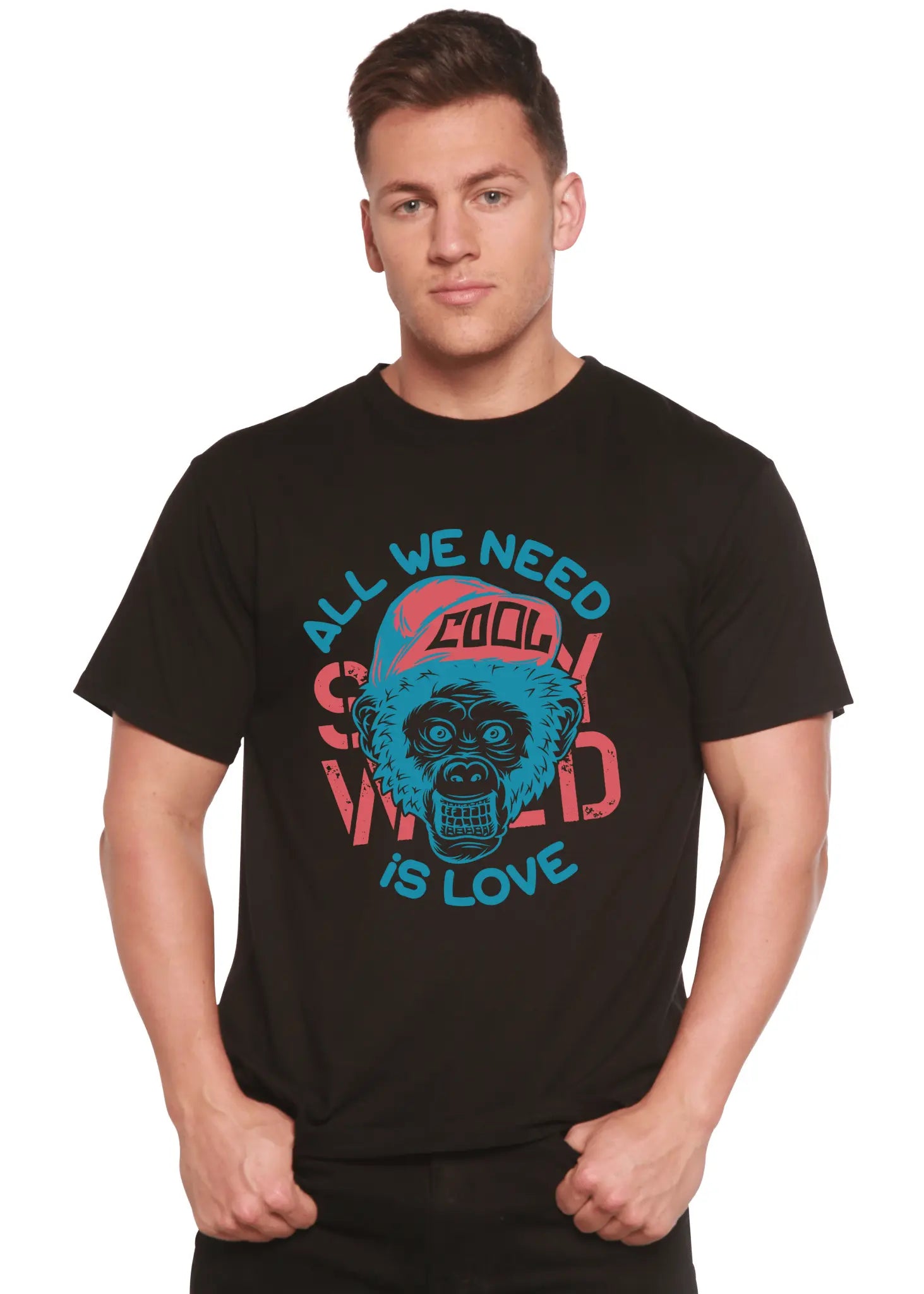 All We Need is Love Men's Bamboo Viscose/Organic Cotton Short Sleeve Graphic T-Shirt - Blade & Thread