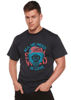 All We Need is Love Men's Bamboo Viscose/Organic Cotton Short Sleeve Graphic T-Shirt Spun Bamboo