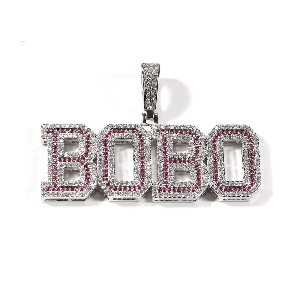 Alphabet Necklace Diamond Quartz Panel Hip Hop Necklace - Blade & Thread