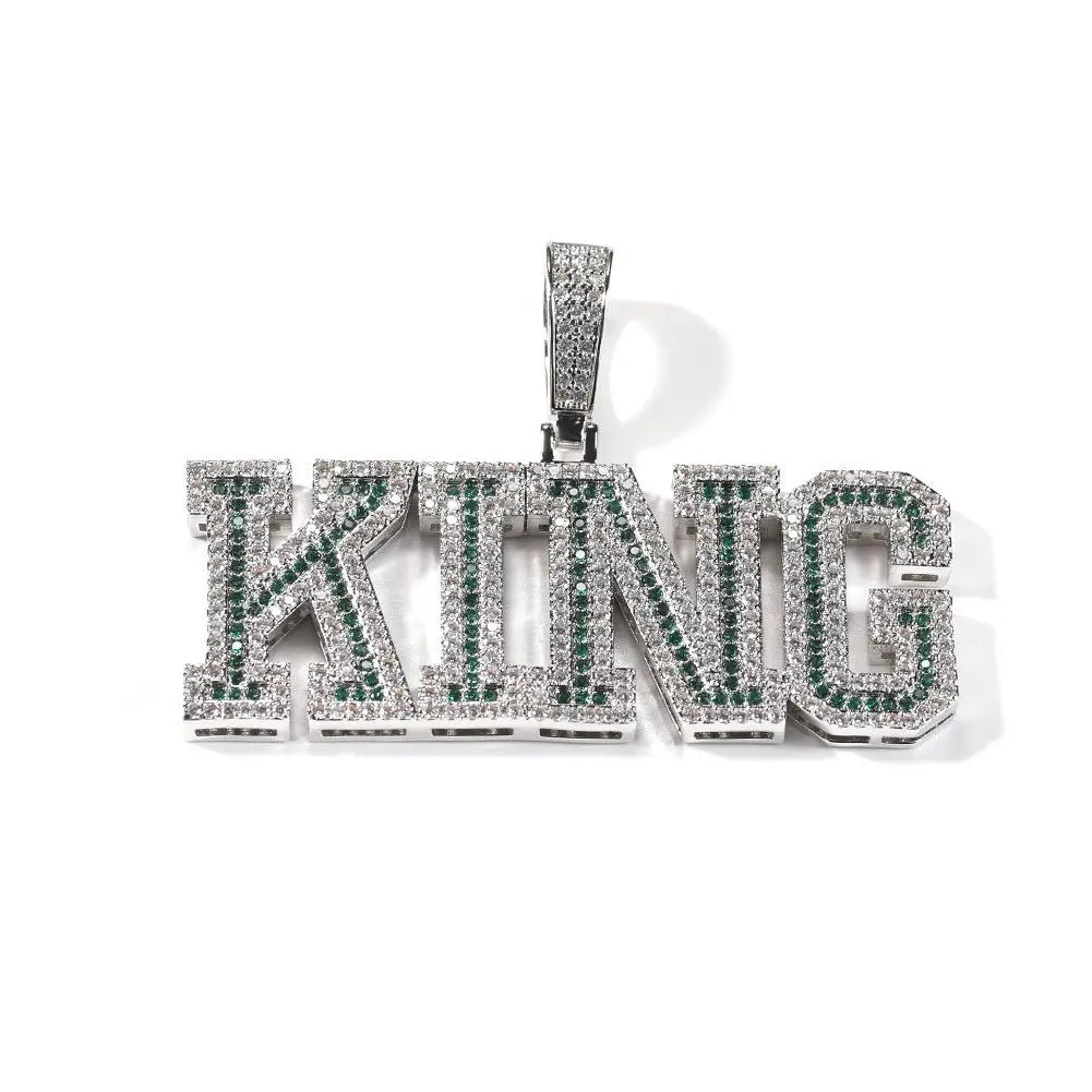 Alphabet Necklace Diamond Quartz Panel Hip Hop Necklace nowadaysfashion