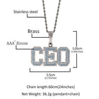 Alphabet Necklace Diamond Quartz Panel Hip Hop Necklace nowadaysfashion