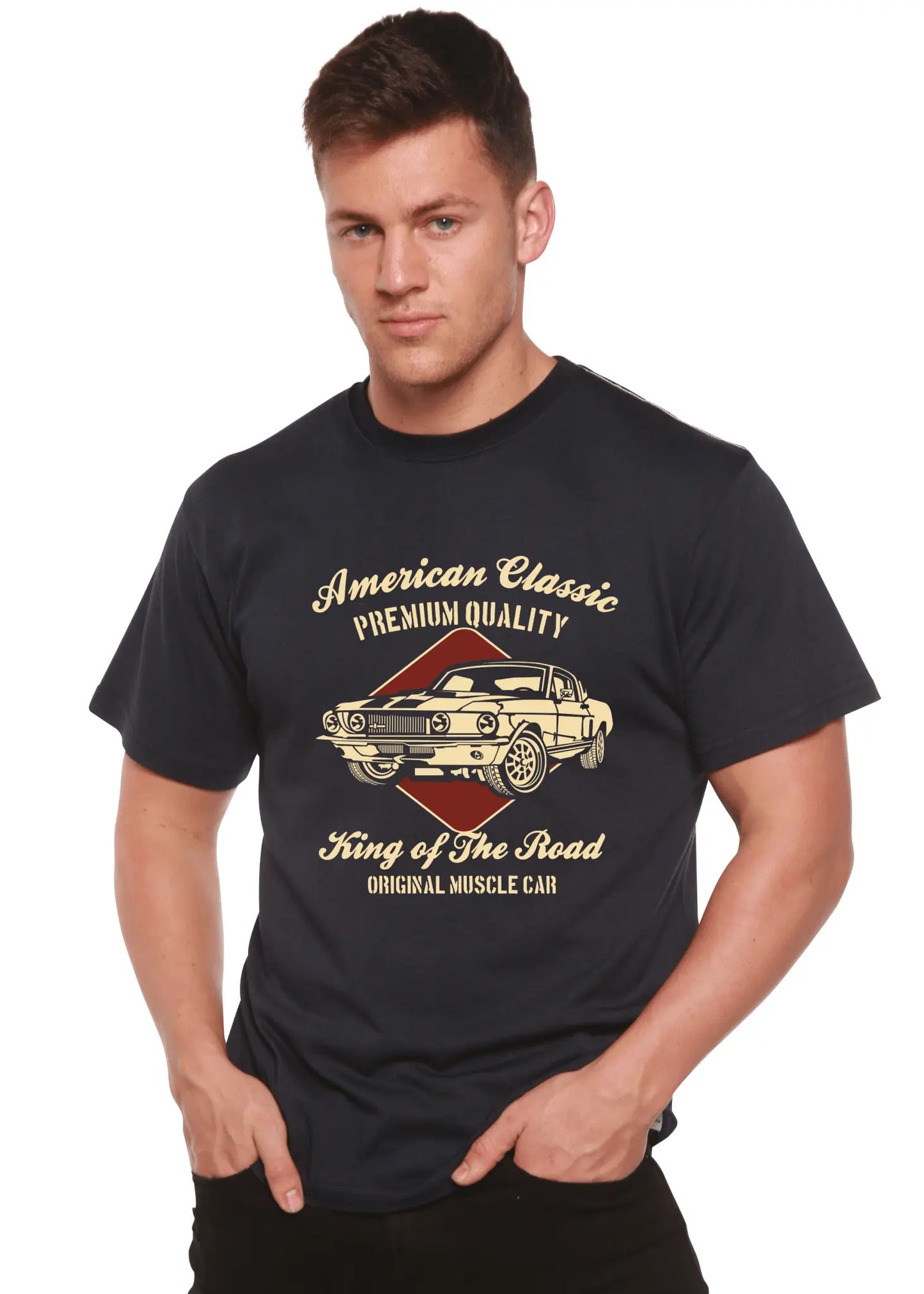 American Classic Men's Bamboo Viscose/Organic Cotton Short Sleeve Graphic T-Shirt - Blade & Thread
