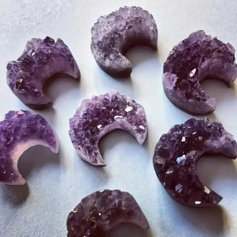 Amethyst Love Bezel Pendant Amethyst Teeth Hole Moon Peach Heart Shape Necklace nowadaysfashion
