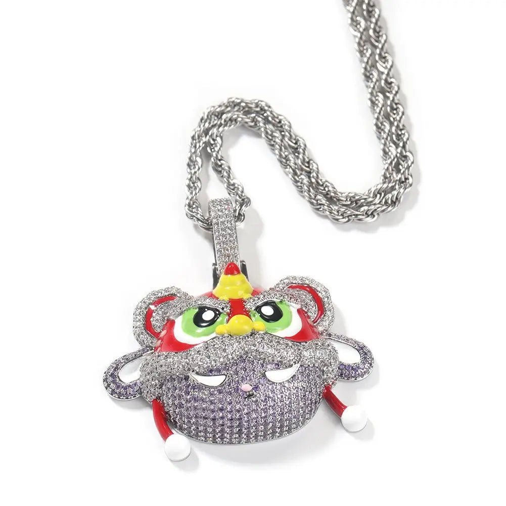 Ancient Lion Pendant Necklace Personalized Diamond Hip-Hop Necklace - Blade & Thread