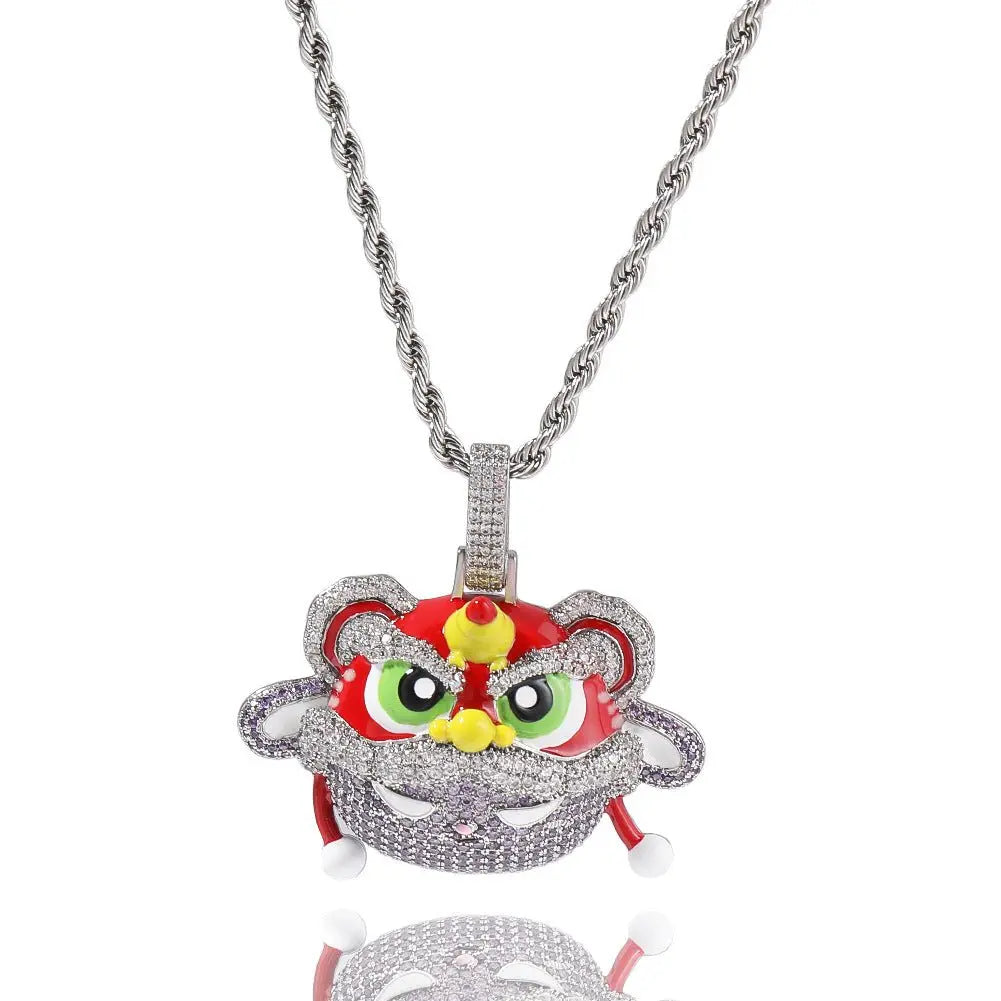 Ancient Lion Pendant Necklace Personalized Diamond Hip-Hop Necklace - Blade & Thread