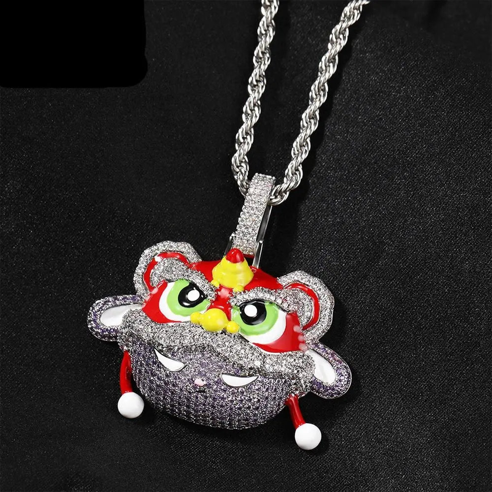 Ancient Lion Pendant Necklace Personalized Diamond Hip-Hop Necklace - Blade & Thread