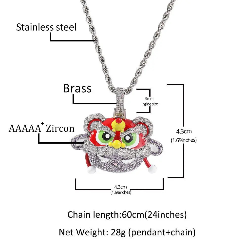 Ancient Lion Pendant Necklace Personalized Diamond Hip-Hop Necklace - Blade & Thread
