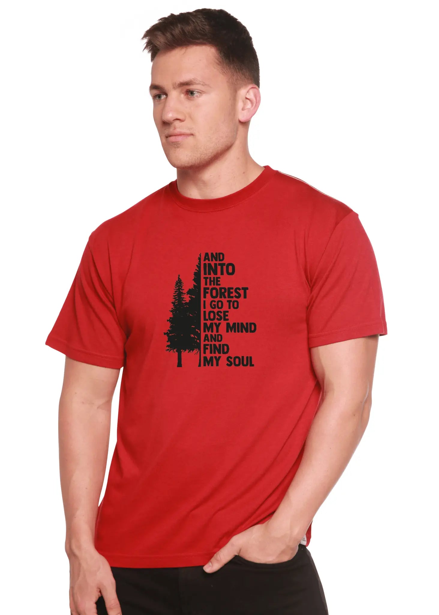 And Into The Forest I Go Men's Bamboo Viscose/Organic Cotton Short Sleeve Graphic T-Shirt - Blade & Thread