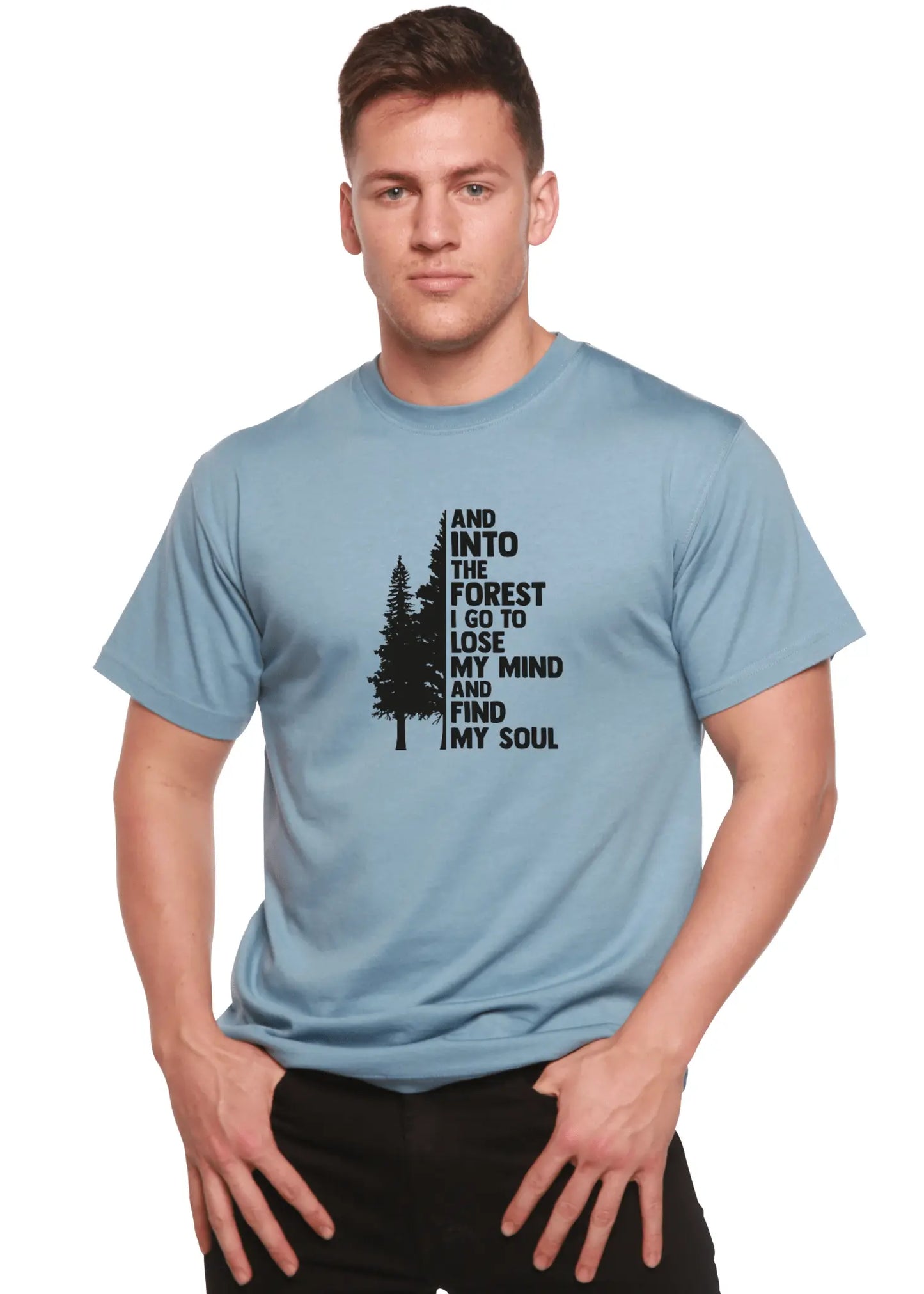 And Into The Forest I Go Men's Bamboo Viscose/Organic Cotton Short Sleeve Graphic T-Shirt - Blade & Thread
