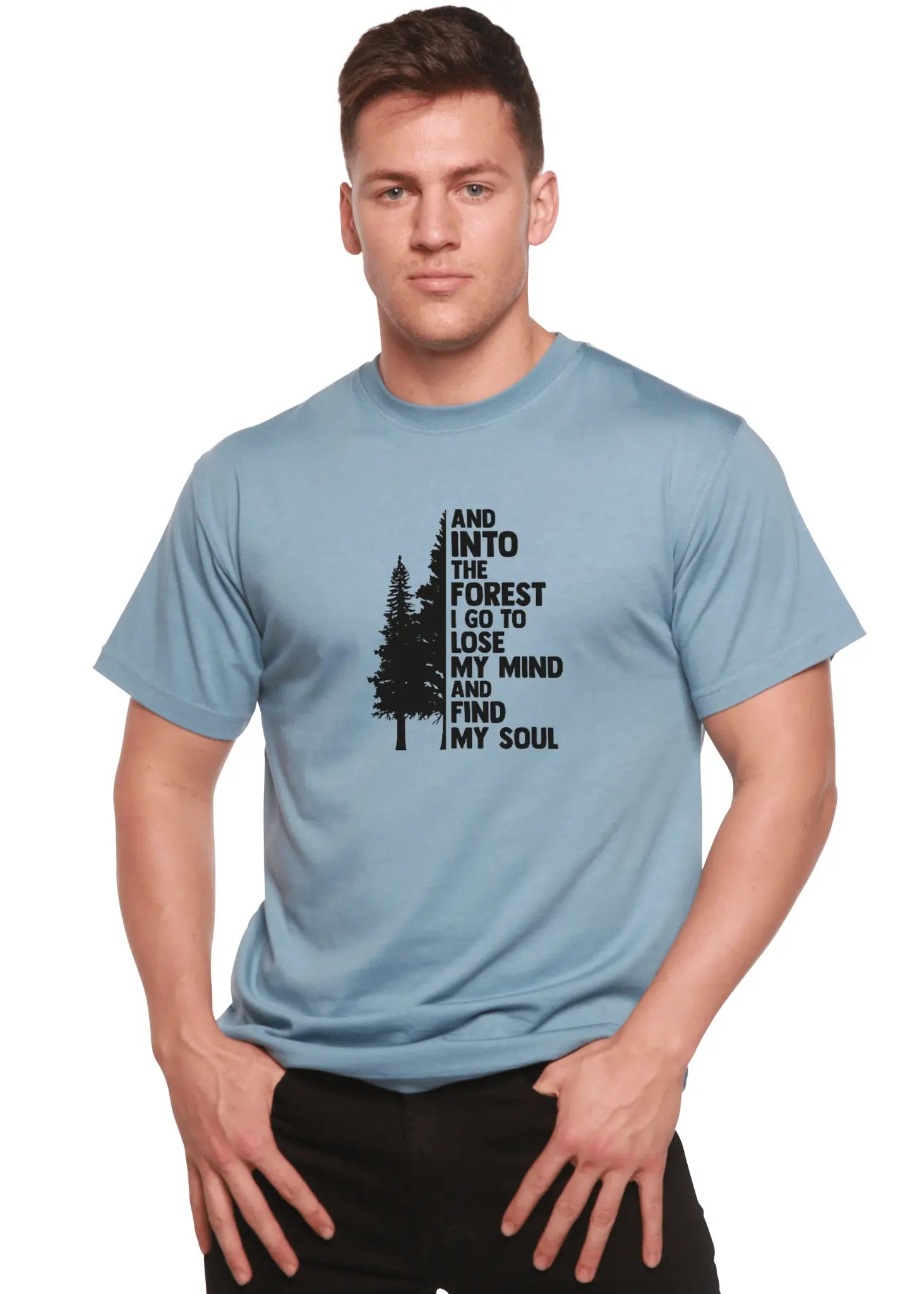 And Into The Forest I Go Men's Bamboo Viscose/Organic Cotton Short Sleeve Graphic T-Shirt Spun Bamboo