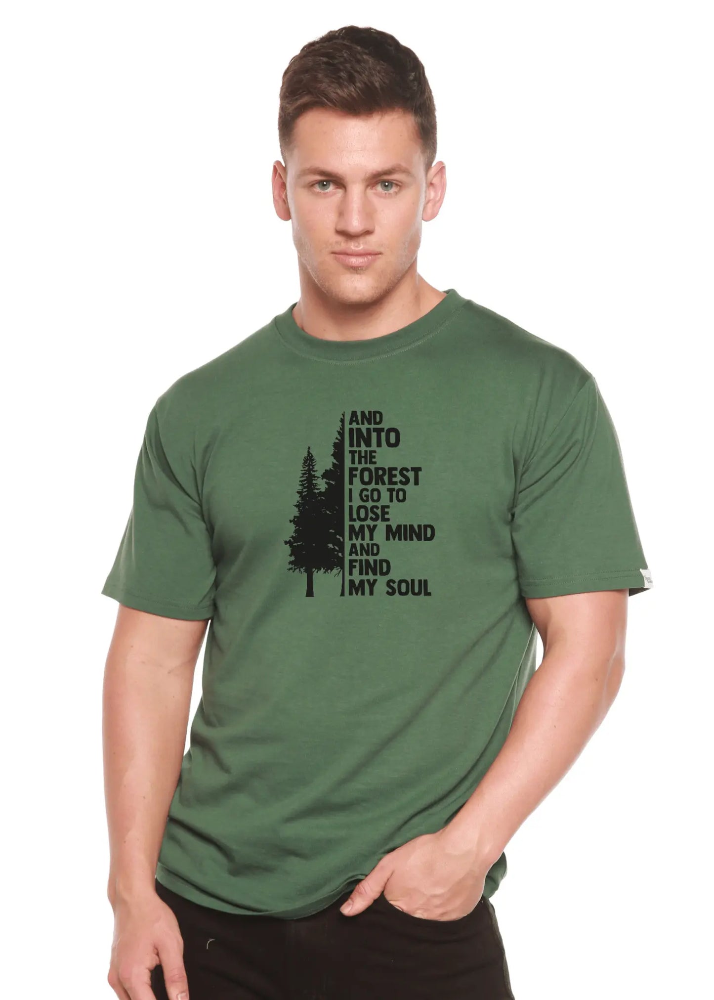And Into The Forest I Go Men's Bamboo Viscose/Organic Cotton Short Sleeve Graphic T-Shirt - Blade & Thread