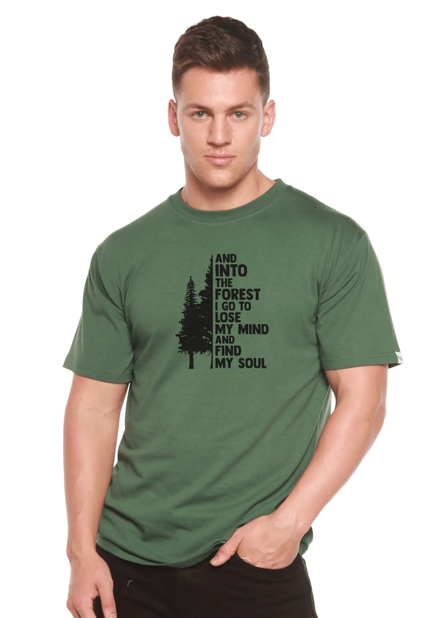 And Into The Forest I Go Men's Bamboo Viscose/Organic Cotton Short Sleeve Graphic T-Shirt - Blade & Thread