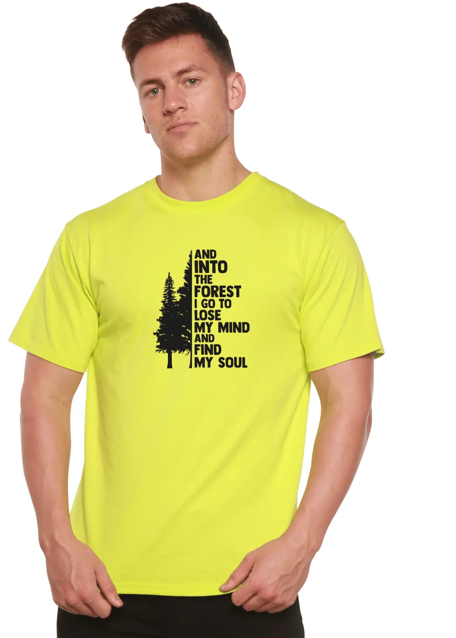 And Into The Forest I Go Men's Bamboo Viscose/Organic Cotton Short Sleeve Graphic T-Shirt - Blade & Thread
