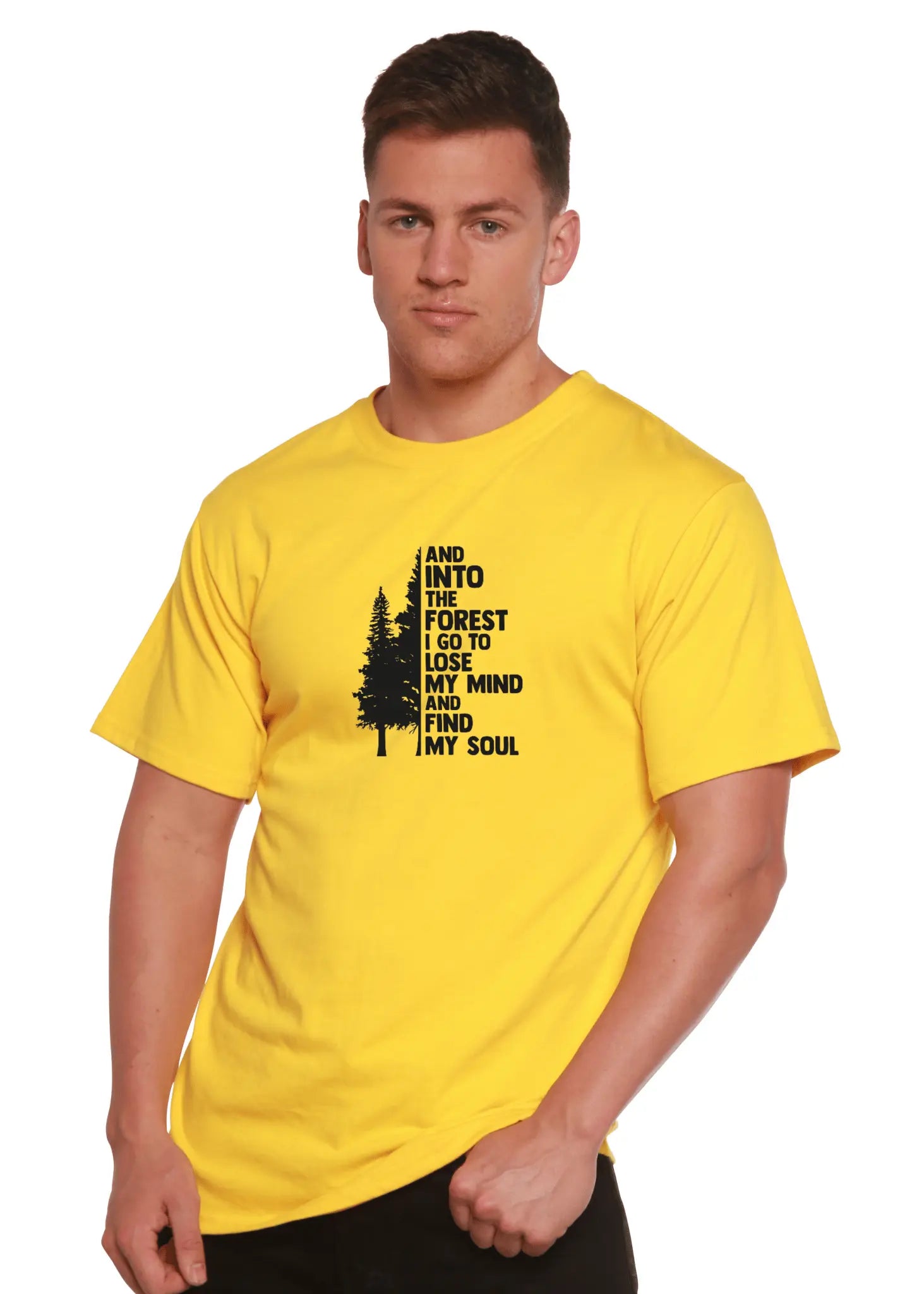 And Into The Forest I Go Men's Bamboo Viscose/Organic Cotton Short Sleeve Graphic T-Shirt - Blade & Thread