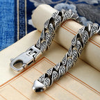 ang grass pattern silver-plated chunky bracelet nowadaysfashion