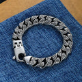 ang grass pattern silver-plated chunky bracelet nowadaysfashion