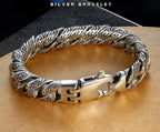 ang grass pattern silver-plated chunky bracelet nowadaysfashion